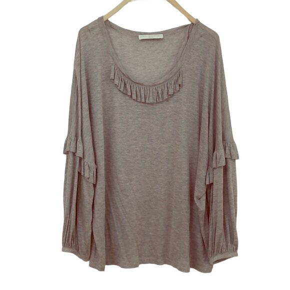 Stella McCartney Grey Lightweight Ruffle Long Sleeve Top - IT 42 / US 6 - Picture 1 of 6